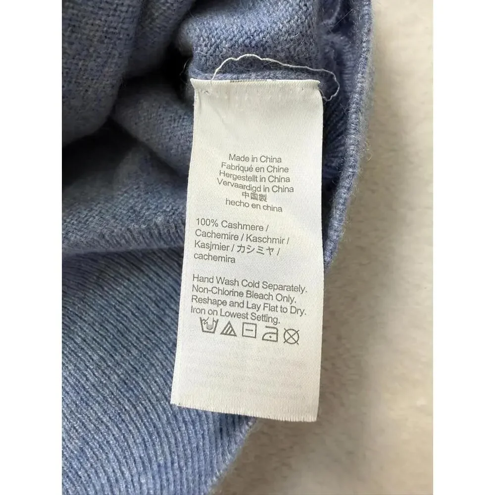J Crew‎ Sweater Mens Medium Light Blue 100% Cashmere Crewneck Soft Knit Pullover